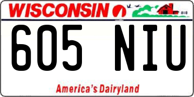 WI license plate 605NIU