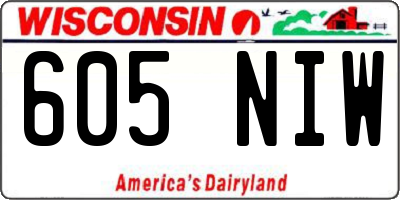 WI license plate 605NIW