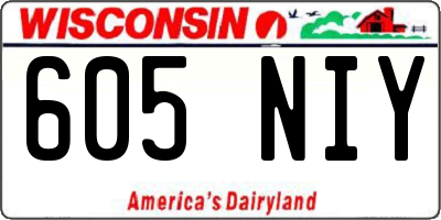 WI license plate 605NIY