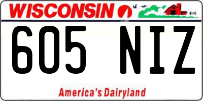 WI license plate 605NIZ
