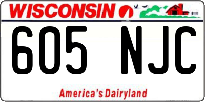 WI license plate 605NJC