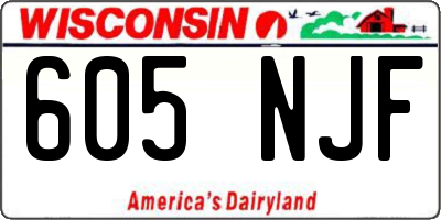 WI license plate 605NJF