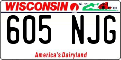 WI license plate 605NJG
