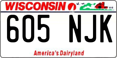 WI license plate 605NJK