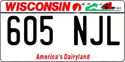 WI license plate 605NJL