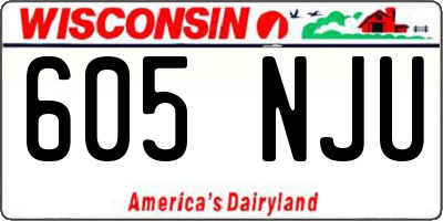 WI license plate 605NJU