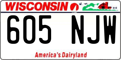 WI license plate 605NJW