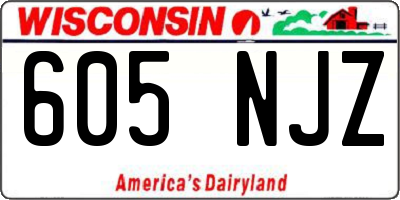WI license plate 605NJZ