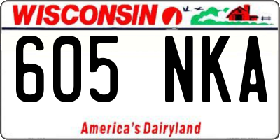 WI license plate 605NKA
