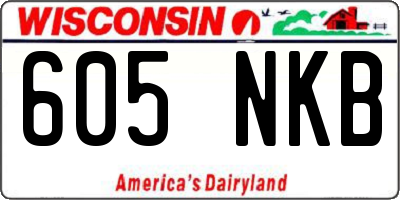 WI license plate 605NKB