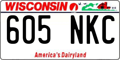 WI license plate 605NKC