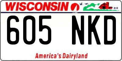 WI license plate 605NKD