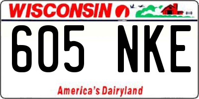 WI license plate 605NKE