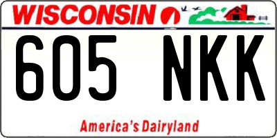 WI license plate 605NKK