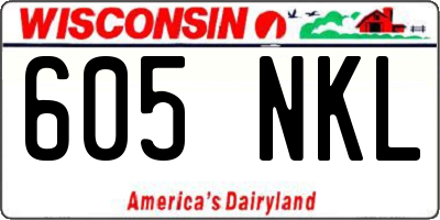 WI license plate 605NKL