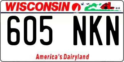 WI license plate 605NKN