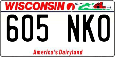 WI license plate 605NKO