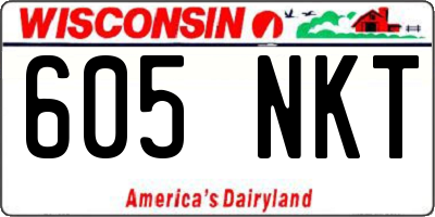 WI license plate 605NKT