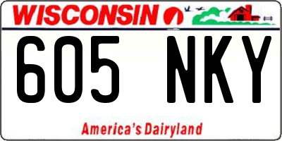 WI license plate 605NKY