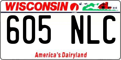 WI license plate 605NLC