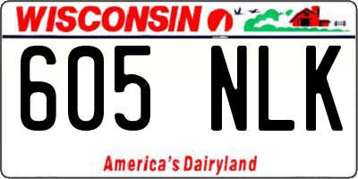 WI license plate 605NLK