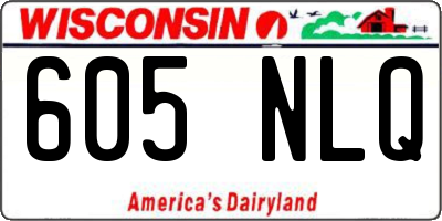 WI license plate 605NLQ