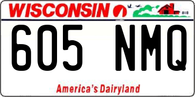 WI license plate 605NMQ