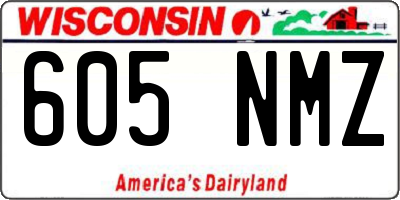 WI license plate 605NMZ