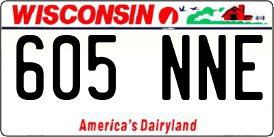 WI license plate 605NNE