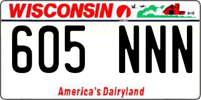 WI license plate 605NNN