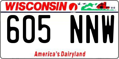 WI license plate 605NNW