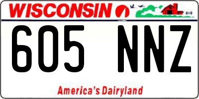 WI license plate 605NNZ