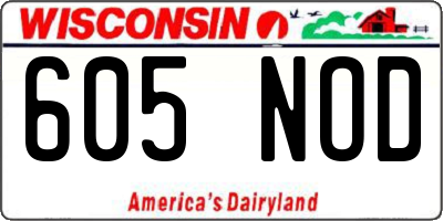 WI license plate 605NOD