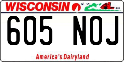 WI license plate 605NOJ