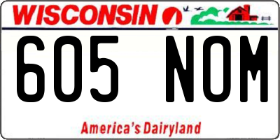 WI license plate 605NOM