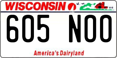 WI license plate 605NOO
