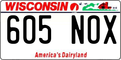 WI license plate 605NOX