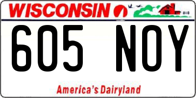 WI license plate 605NOY