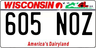 WI license plate 605NOZ