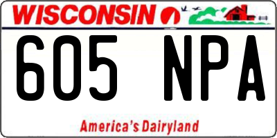 WI license plate 605NPA