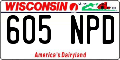 WI license plate 605NPD