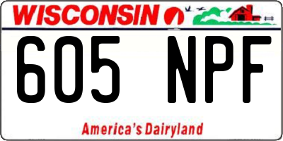 WI license plate 605NPF