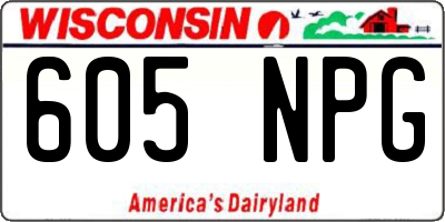 WI license plate 605NPG