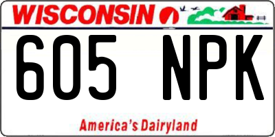 WI license plate 605NPK