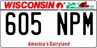 WI license plate 605NPM