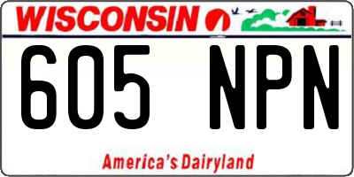 WI license plate 605NPN