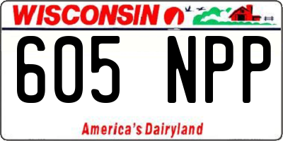 WI license plate 605NPP