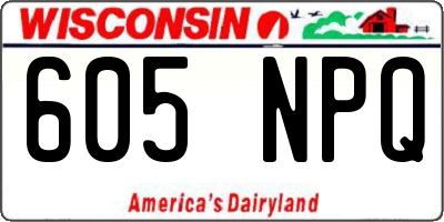 WI license plate 605NPQ