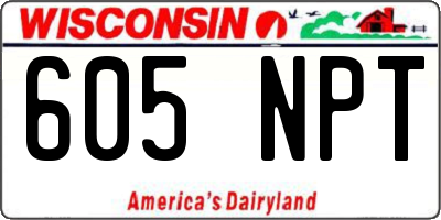 WI license plate 605NPT