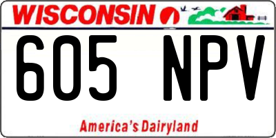 WI license plate 605NPV